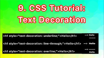 CSS Tutorial for Beginners - 09 - Text Decoration