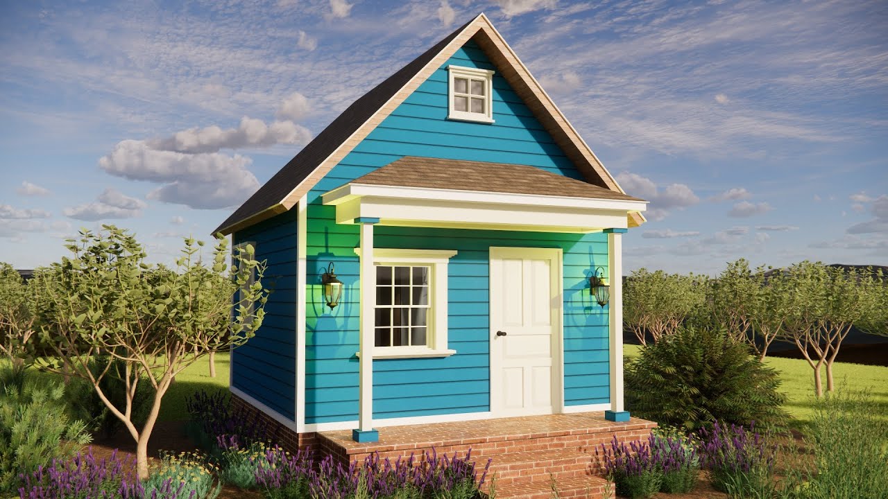 13'x13' (4x4 m) Tiny House Tour with Loft | Classic American Cottage Design