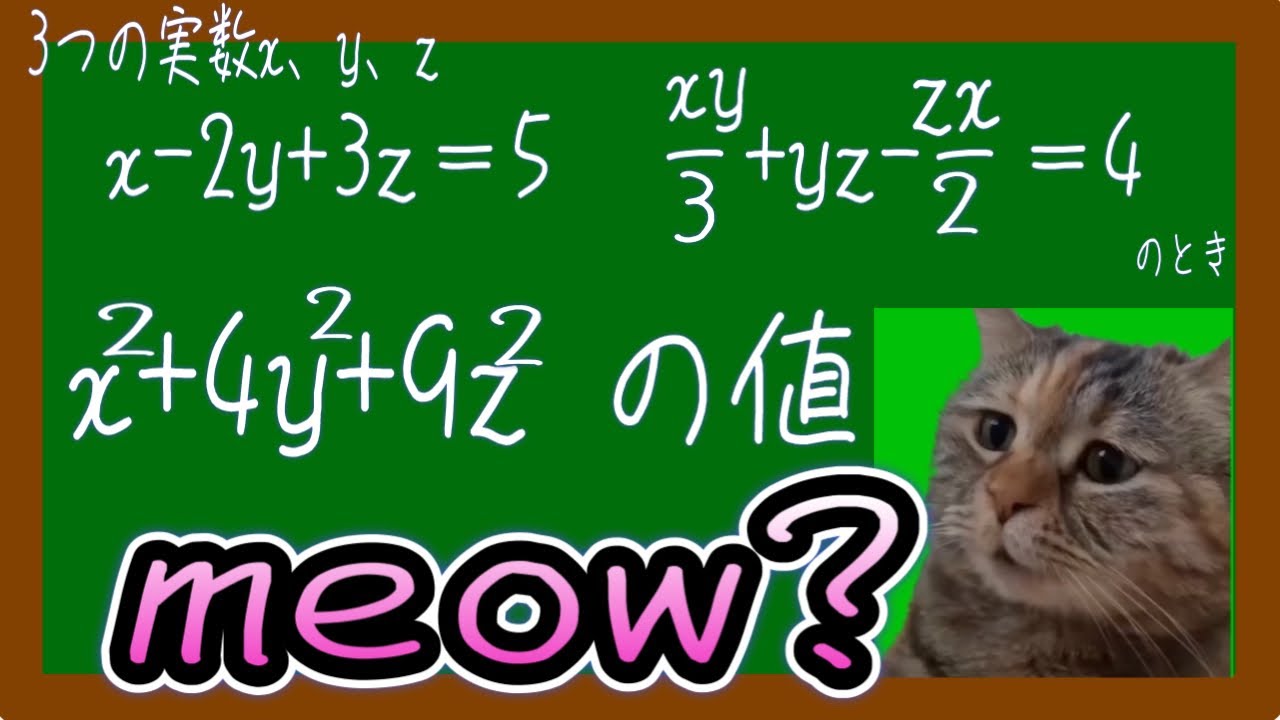 みにゃこ 数学×猫ミーム】入試問題をとく猫 - YouTube