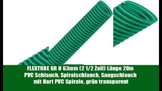 FLEXTUBE GR Ø 63mm (2 1/2 Zoll) Länge 20m PVC Schlauch, Spiralschlauch, Saugschlauch mit Hart PVC