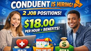 $18/Hour Work From Home Jobs | Conduent Hiring 2 Positions NOW #workfromhome2026 #remotework