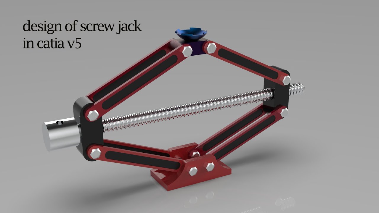 how to design and assemble screw jack in Catia v5 , screwjack 