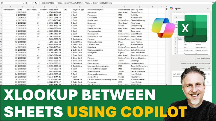Peform XLOOKUP (OR VLOOKUP) Between Worksheets in Excel Using CoPilot - No Need to Write Formulas!