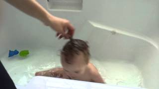 Bath time with Avery