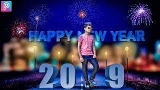 HAPPY NEW YEAR 2019 Photo Editing Tutorial Manipulation In Picsart | New Year 2019 Editing In Hindi screenshot 2
