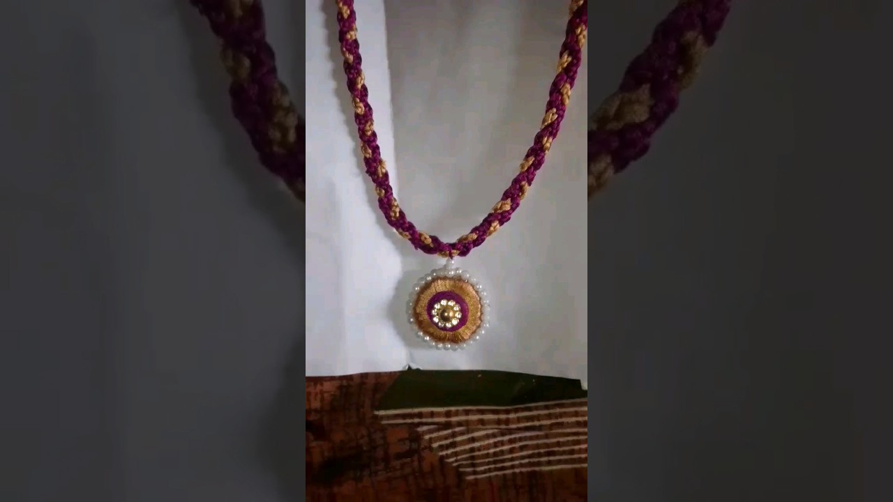silk thread jewellery making//silk thread necklace