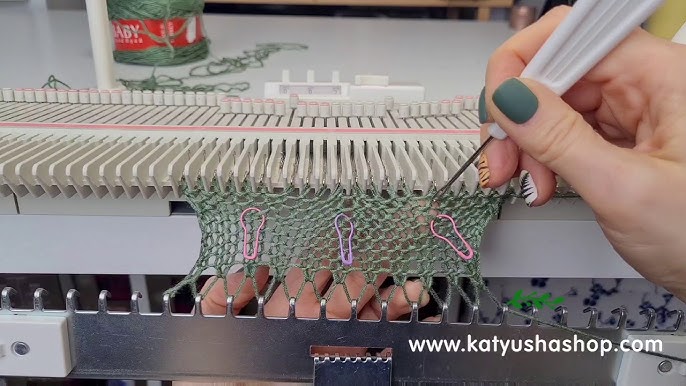 Cable stitch Neck Warmer on an LK150 machine knitting 