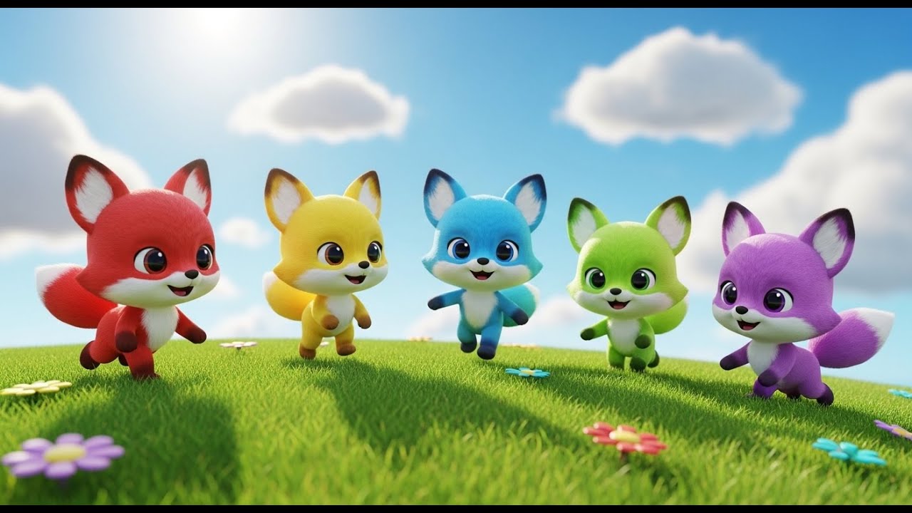 Fünf kleine Fuchswelpen rennen, rennen | Schnelles Kinderlied & Bewegungslied