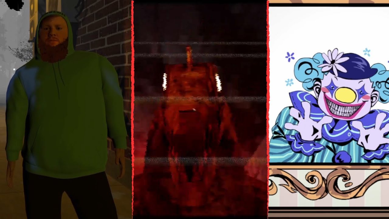 Playing 3 indie horror games in one video