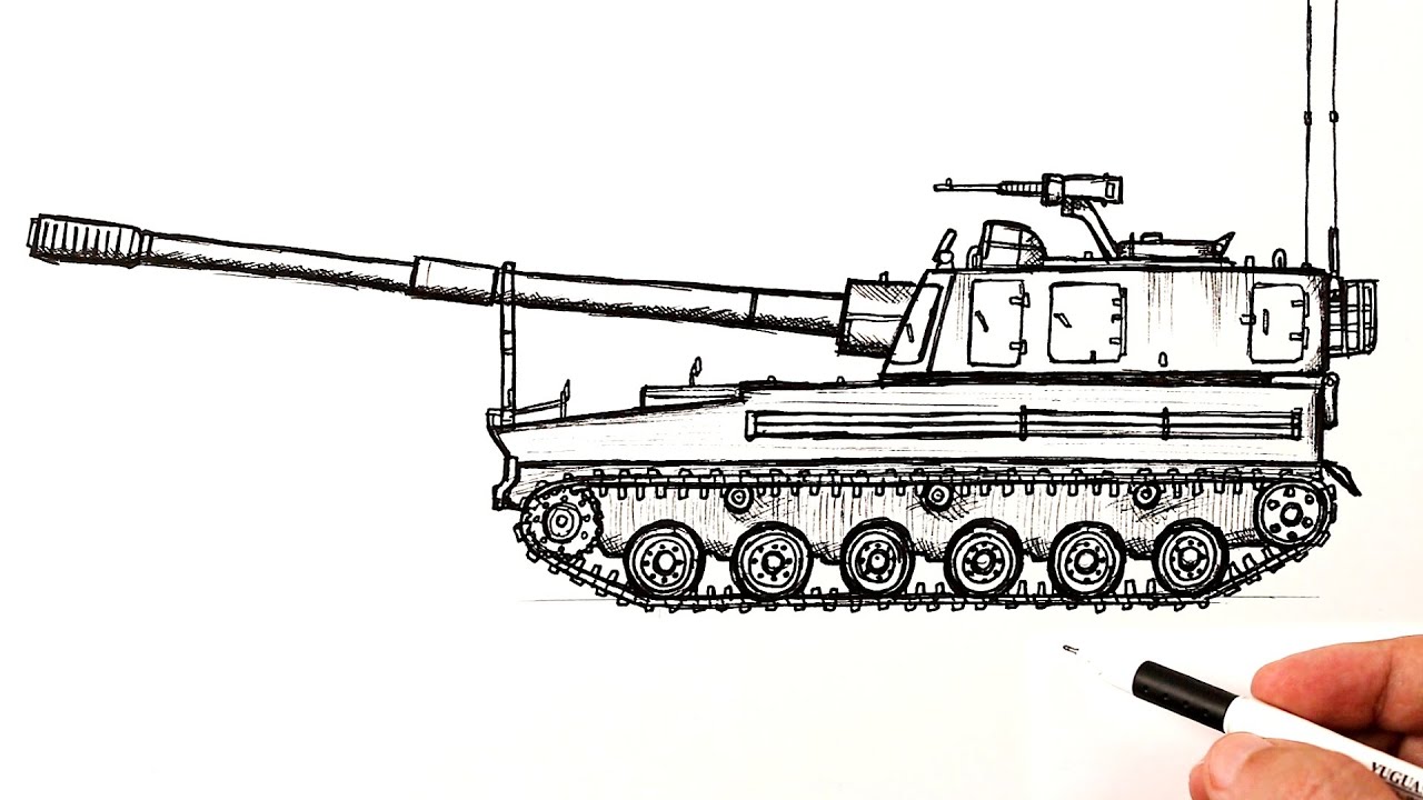 How To Draw A K9 Thunder Howitzer YouTube How To Draw A K9 Thunder Howitzer YouTube