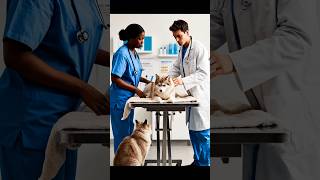 Unexpected Hero: Cat Rescues Injured Dog#catlovedog#petreaction #dogshorts