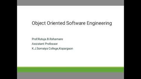 Object Oriented Software Engineering