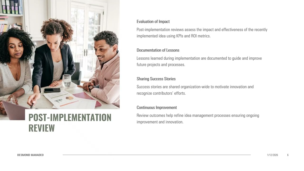 Idea management workflow