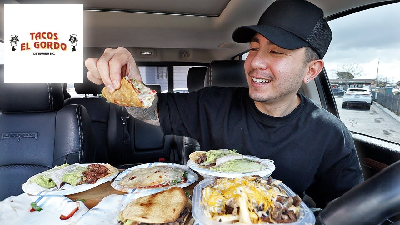 EATING Authentic Tijuana Style Tacos At Tacos El Gordo Mukbang