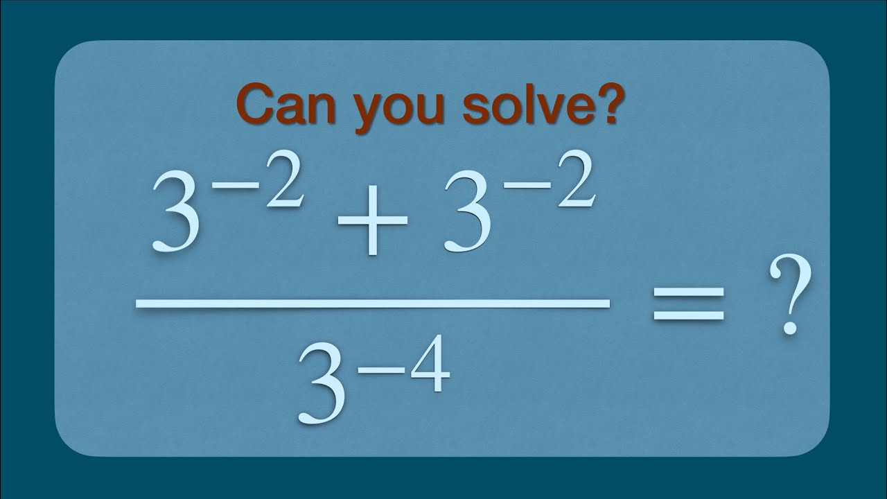 EXPONENT problem-A math exponent problem with the number 3 - YouTube