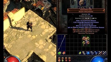 Path of Exile Unique Lightning Coil Desert Brigandine