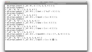 21  Using $push, $pop, $pull, $pushAll, $pullAll, $addToSet