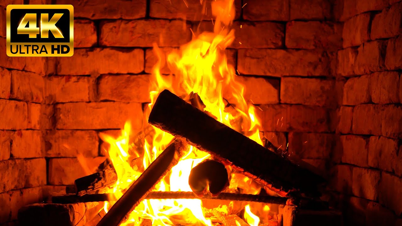 Cozy Fireplace 4K - Fireplace with Crackling Fire Sounds - Crackling ...