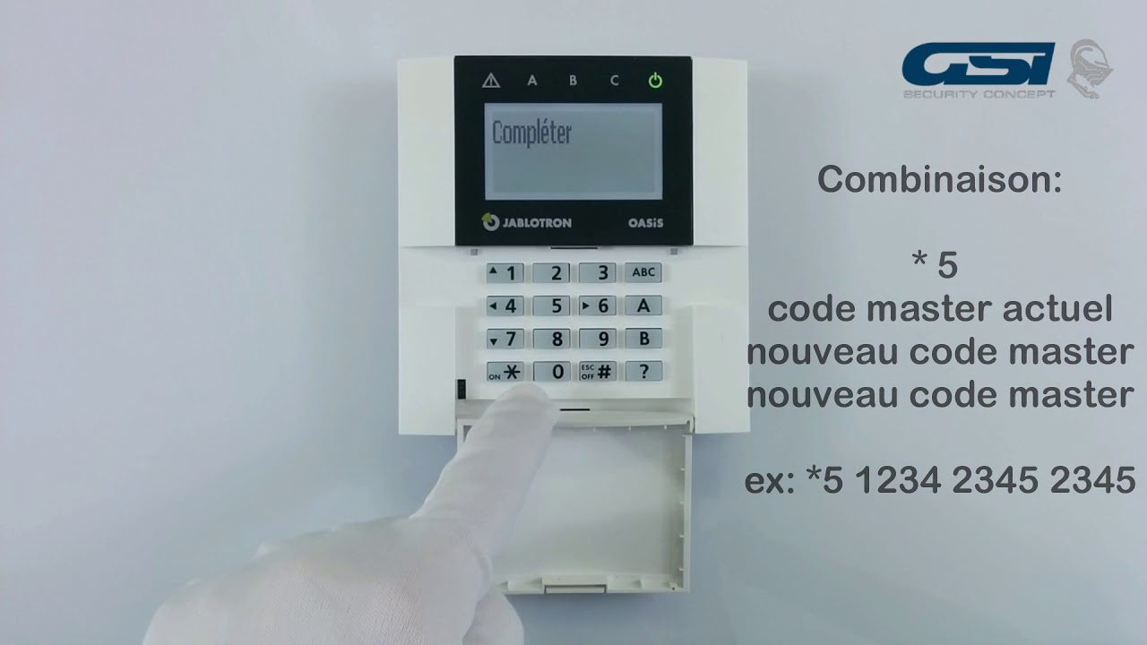 Télécommande Jablotron Oasis Série 80 4 Boutons - Noir (JA-86K) Ou Blanc (JA-86W)