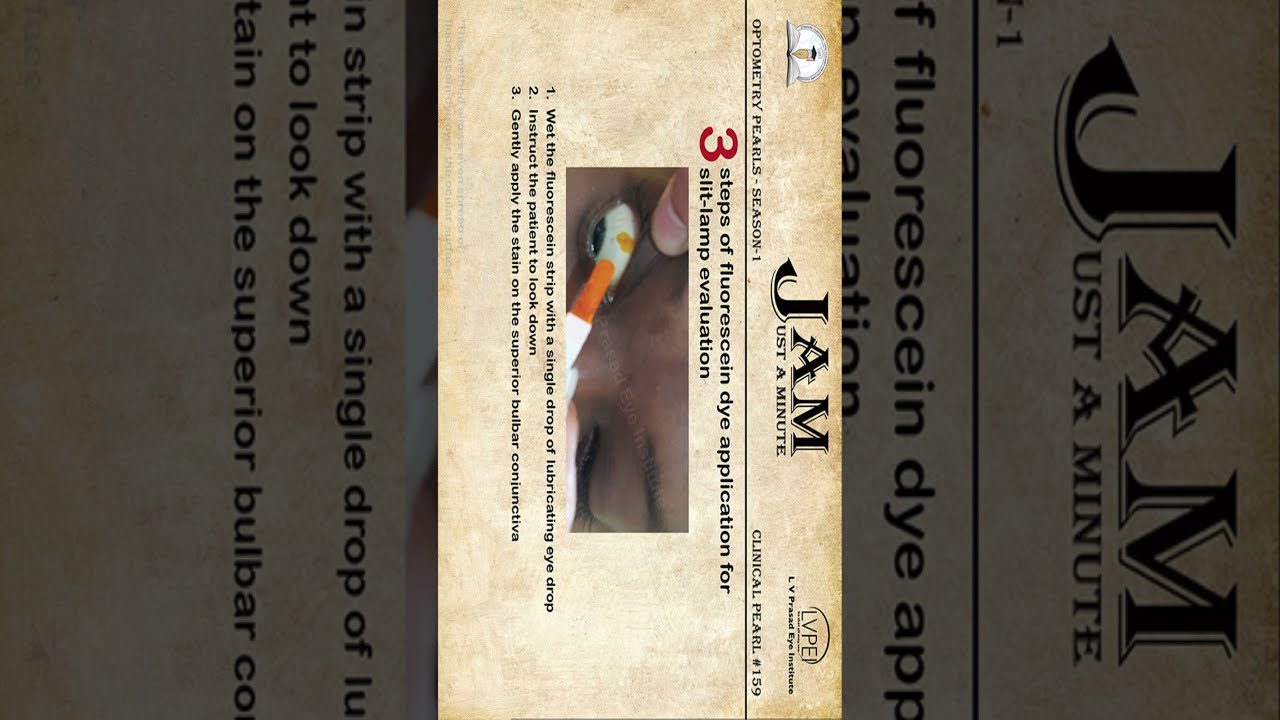 3 steps of fluorescein dye application for slit-lamp evaluation