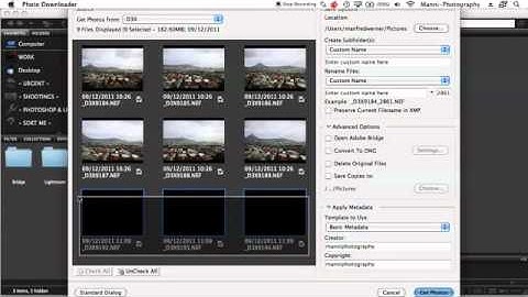 39 Importing your images with bridge Photo Downloader