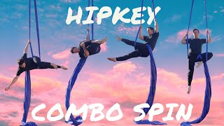 Aerial Silks Basic HIP KEY COMBO SPIN | Easy spin for beginners