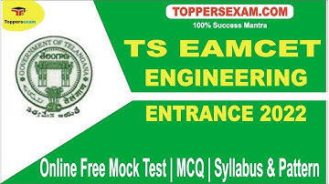 TS EAMCET ENGINEERING ENTRANCE Online Free Mock Test | MCQ | Complete Exam Syllabus & Pattern | Book