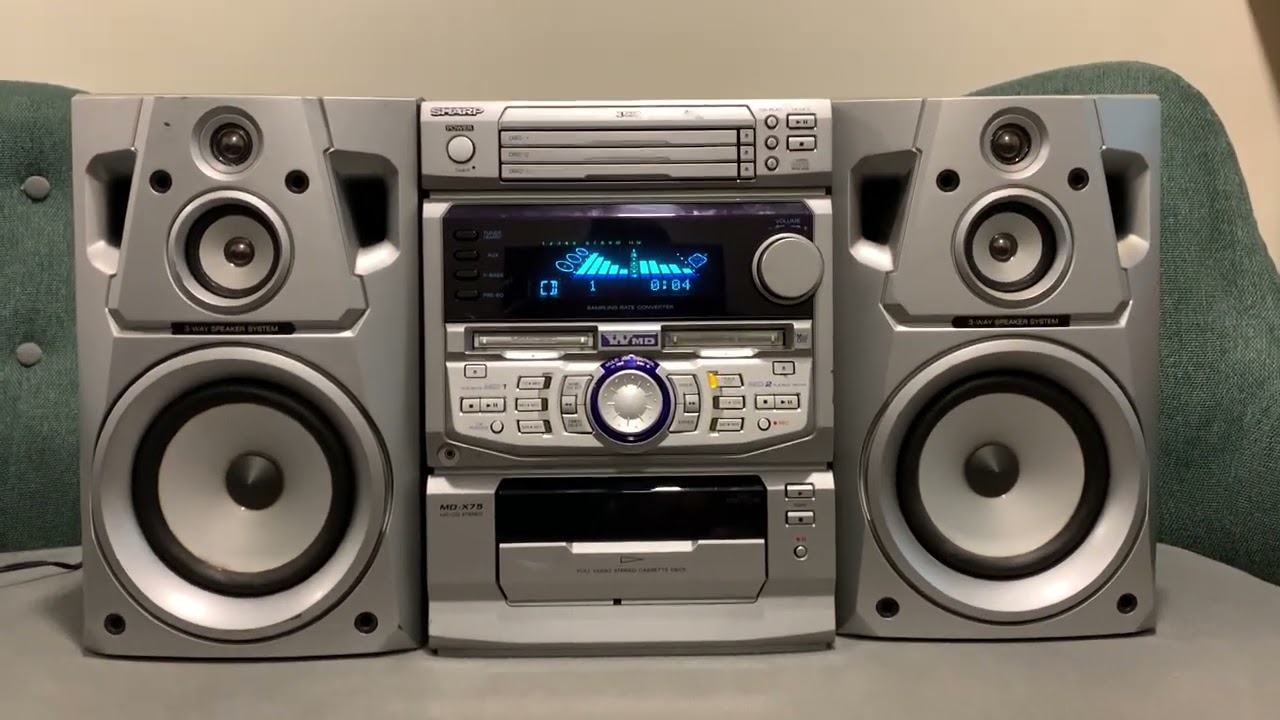 SHARP MD-X75 ミニコンポ 本体 SHARP MD-X75-S - YouTube