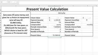 Present Value of an Annuity in Excel