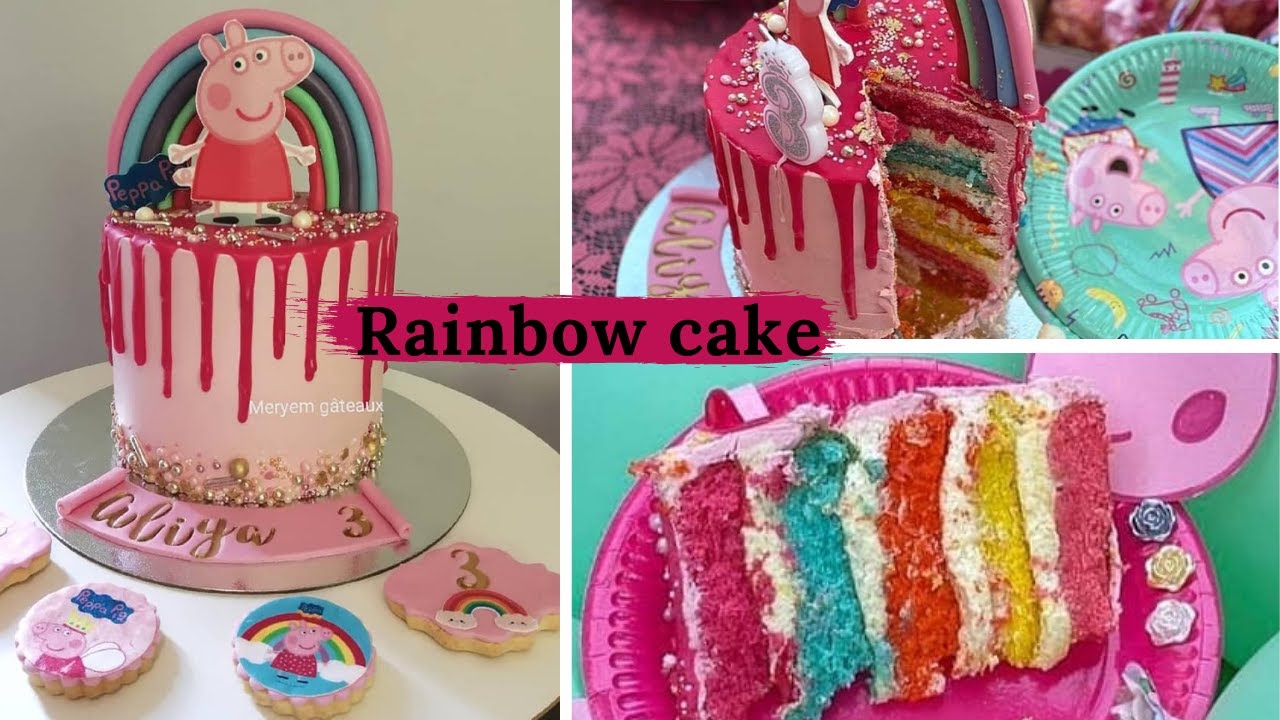 Réalisez en toute facilité un rainbow cake, déco arc en ciel, peppa pig