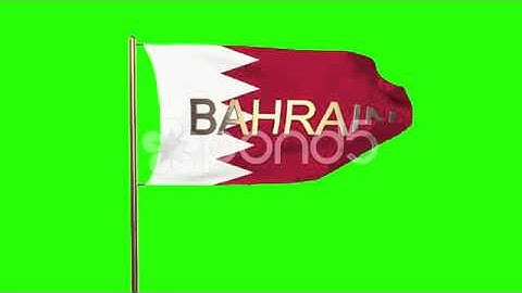 Bahrain Flag With Title Waving In The Wind. Looping Sun Rises Style. Animation