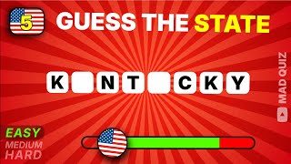 Guess The US States Without Vowels 🦅 | Easy, Medium, Hard levels