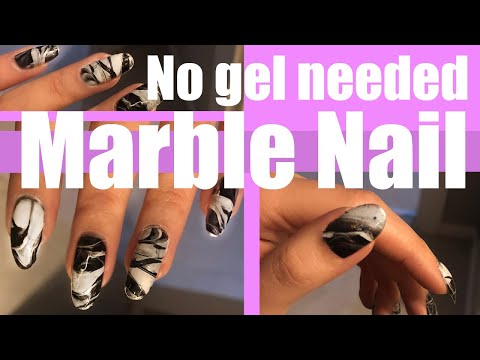Quick Marble Nail Design With Water! No Gel Polish Needed!