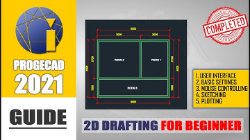 ProgeCAD 2021 2D Modeling Tutorial For Beginner [COMPLETE]