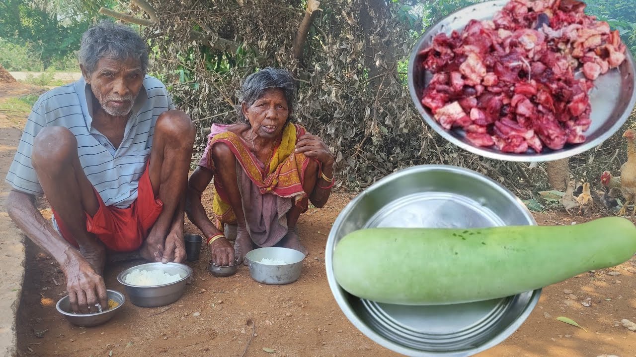 100 years old grandma cooking CHICKEN CURRY and eating || old grandma & grandpa typical lifestyle