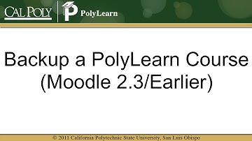 Courses: Backup a Course (Moodle 2.3/Earlier)