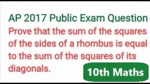 Prove that the sum of the squares of the sides of a rhombus