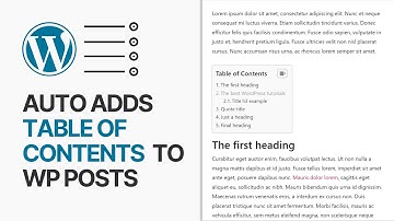 How To Automatically Adds Table of Contents In WordPress For Free?