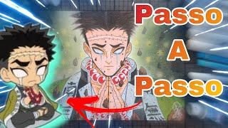 Como desenhar Gyomei - Passo a Passo - Anime - Kimetsu no yaiba