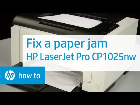 Fixing a Paper Jam | HP LaserJet Pro CP1025nw Color HP - YouTube