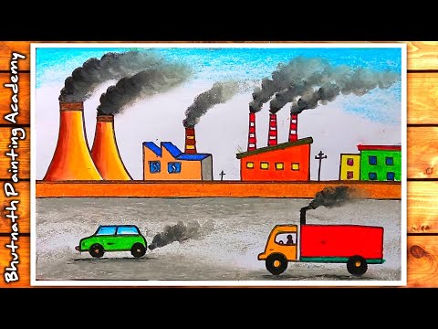 How to draw and color Air Pollution | Air pollution, Art for kids, Drawings-saigonsouth.com.vn
