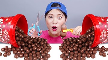 Món Tráng Miệng Sô Cô La Thạch Nhãn Cầu Mukbang DONA