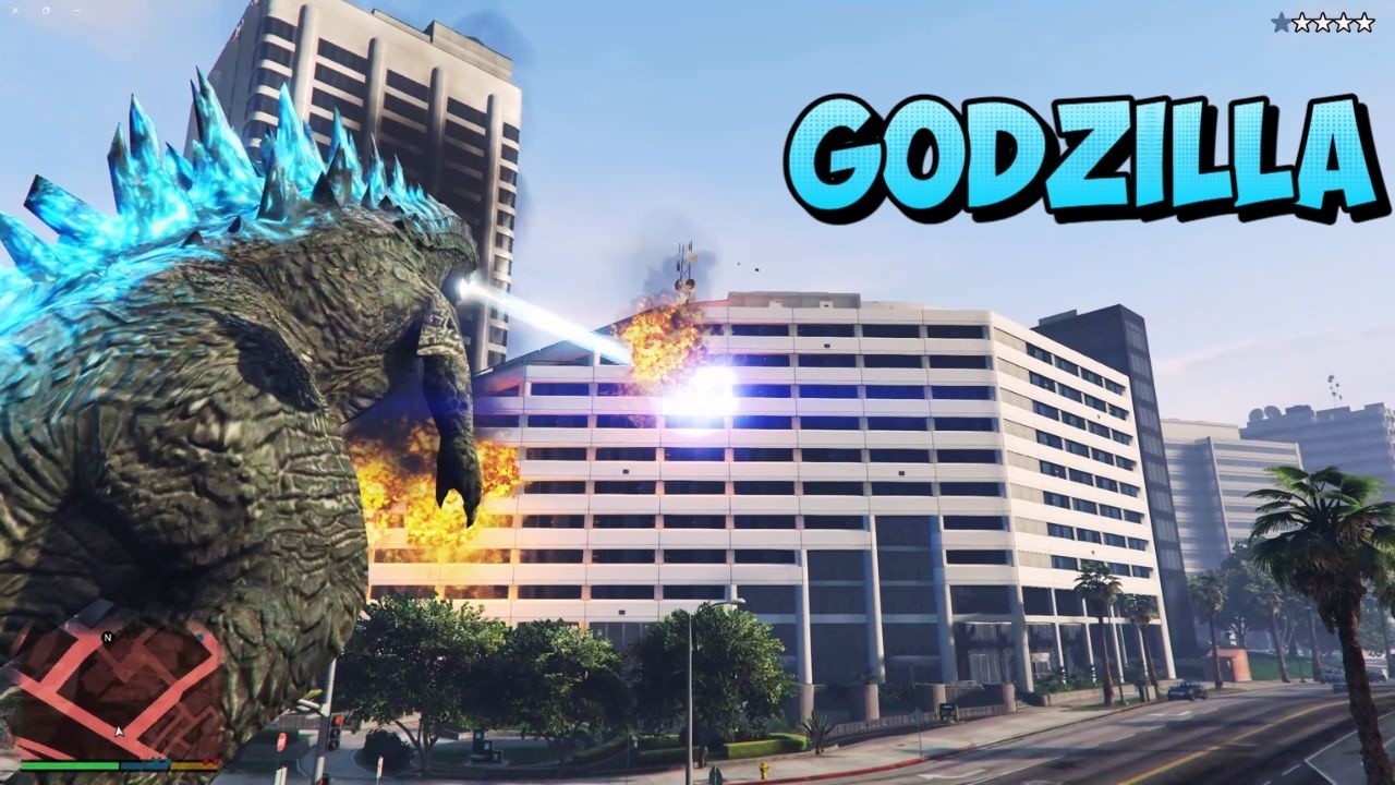 ULTIMATE GODZILLA MOD in GTA V | City Destruction