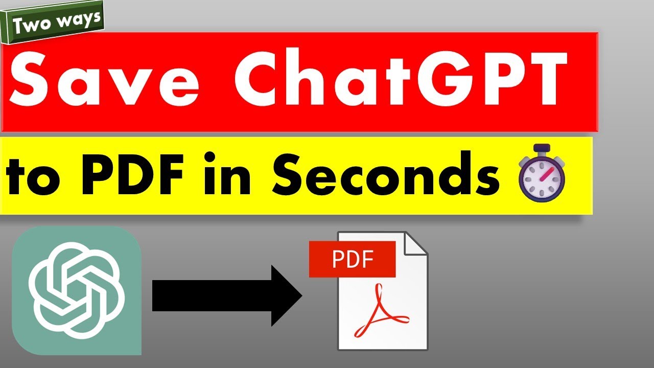 How to Save ChatGPT Conversations as PDF Step by Step - YouTube
