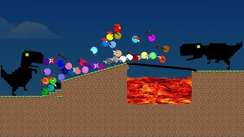 36 Marble Defense Survival  - Escape The Chrome Dinosaur - Google Dinosaur game hack - marble race