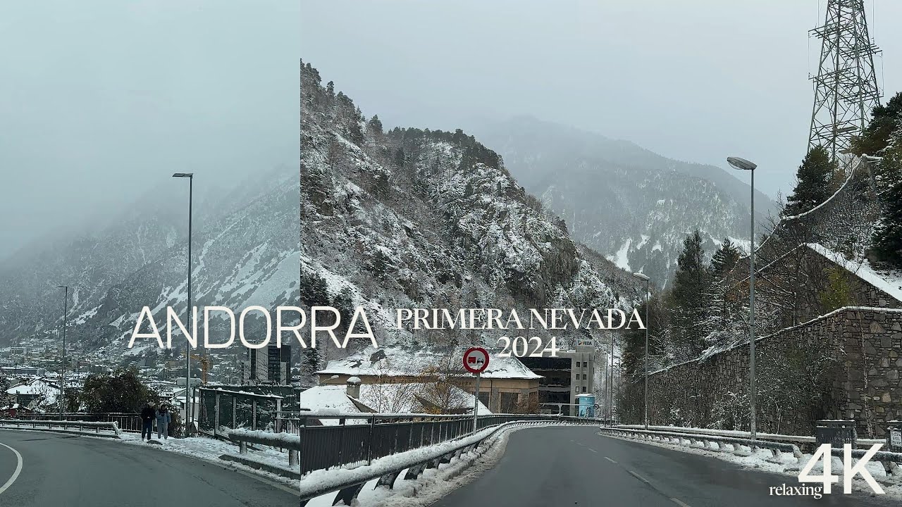 Andorra en 4K: La Primera Nevada del 2024 🌨️❄️ | Paisajes Invernales Relajantes