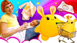 New Clothes For Toy Rabbit Lucky Baby Boy - Videos For Kids With Babies Toys For Kids