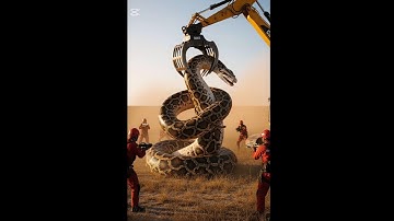 Giant Python Caught by Crane | Shocking Snake Rescue You Won’t Believe | brave rescue team #animals