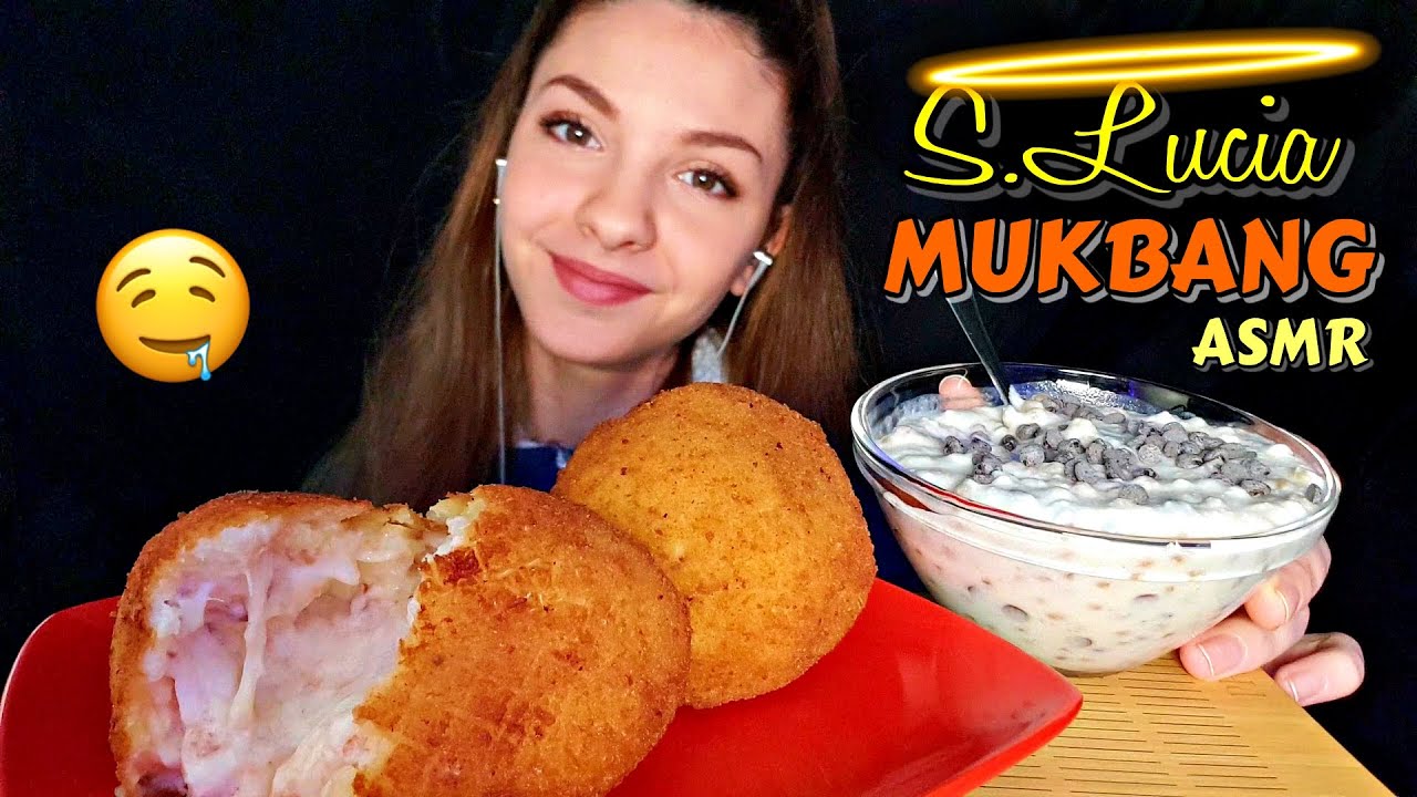 MUKBANG di SANTA LUCIA | ARANCINE e CUCCÌA alla crema di ricotta! | Eating sounds - ASMR ita