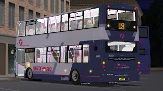 Omsi Full Trip Cotterell Route X18 First, Volvo B9Tl